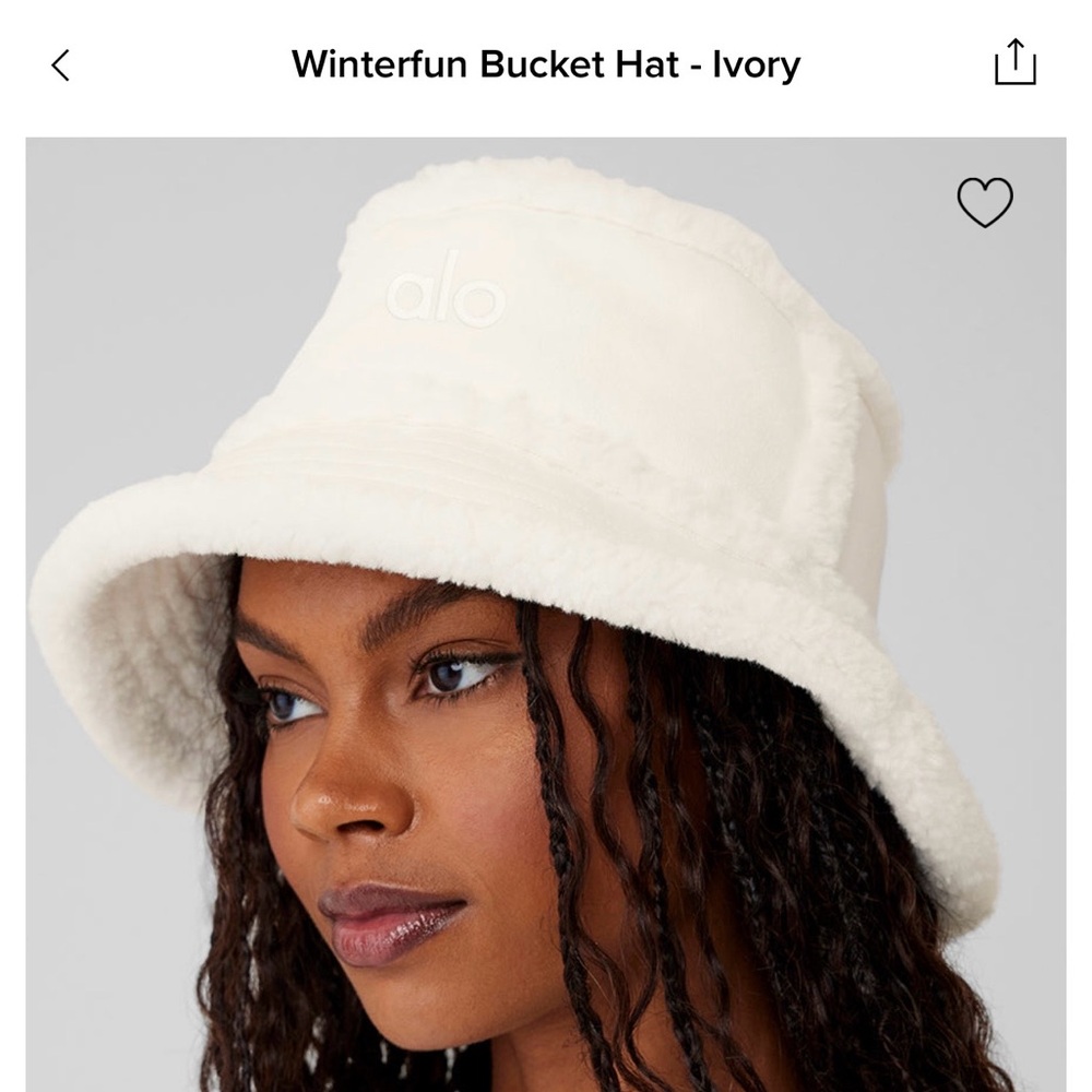 Authentic ALO Yoga Winterfun Bucket Hat - Ivory